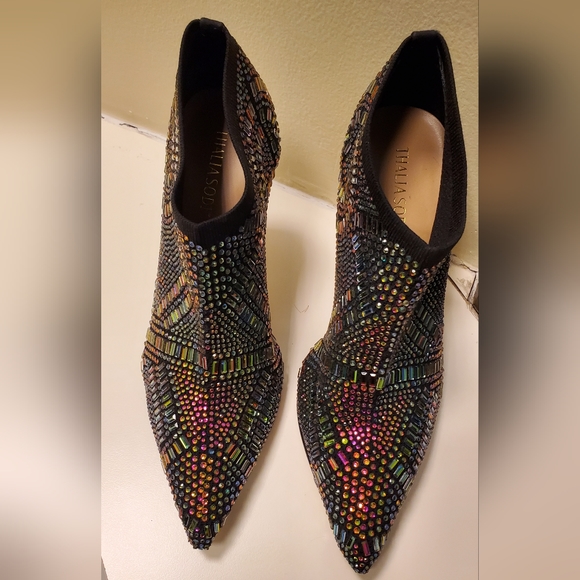 THALIA SODI Karmen Ankle Booties Black Knit 6M Pre-owned - Picture 9 of 14